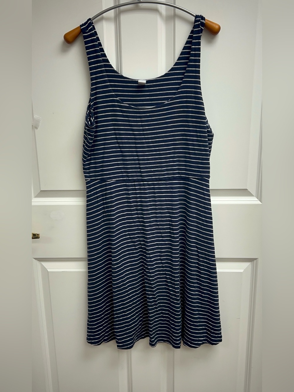 Old Navy Navy and White Striped Sleeveless A-Line Dress Size Large